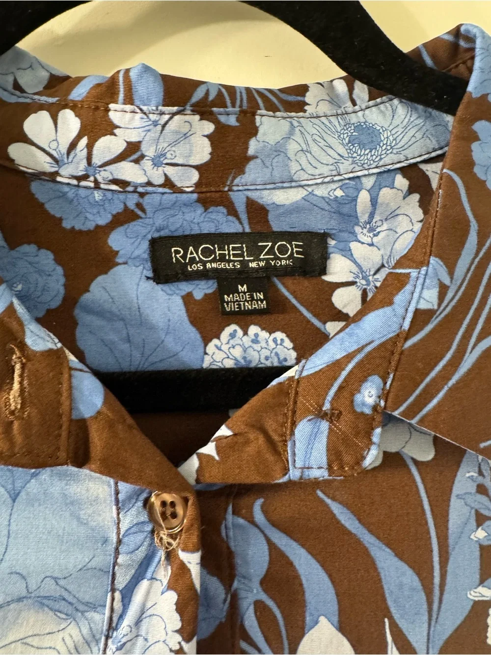 Rachel Zoe Blue and Brown Floral Midi Dress